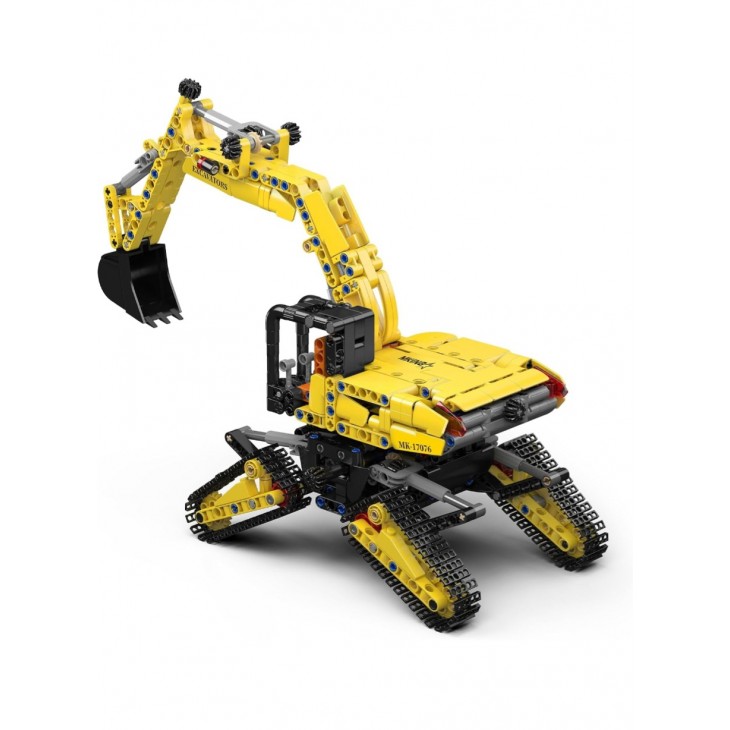 Set construcție excavator detaliat, Mould King, utilaj de construcții cu șenile și braț mobil, model tehnic pentru colecționari, 840 piese, 14+