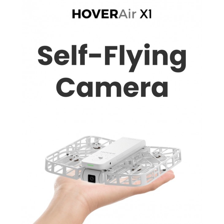 Drona HOVERAir Fly More Combo, Camera 4K UHD, Stabilizare Avansata, Control AI, Zbor Autonom, Portabila, Alb