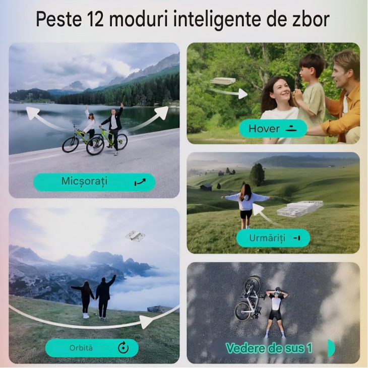 Drona HOVERAir Fly More Combo, Camera 4K UHD, Stabilizare Avansata, Control AI, Zbor Autonom, Portabila, Alb