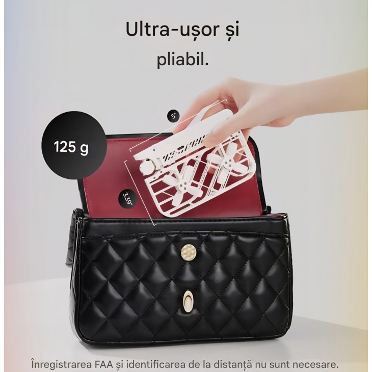 Drona HOVERAir Fly More Combo, Camera 4K UHD, Stabilizare Avansata, Control AI, Zbor Autonom, Portabila, Alb