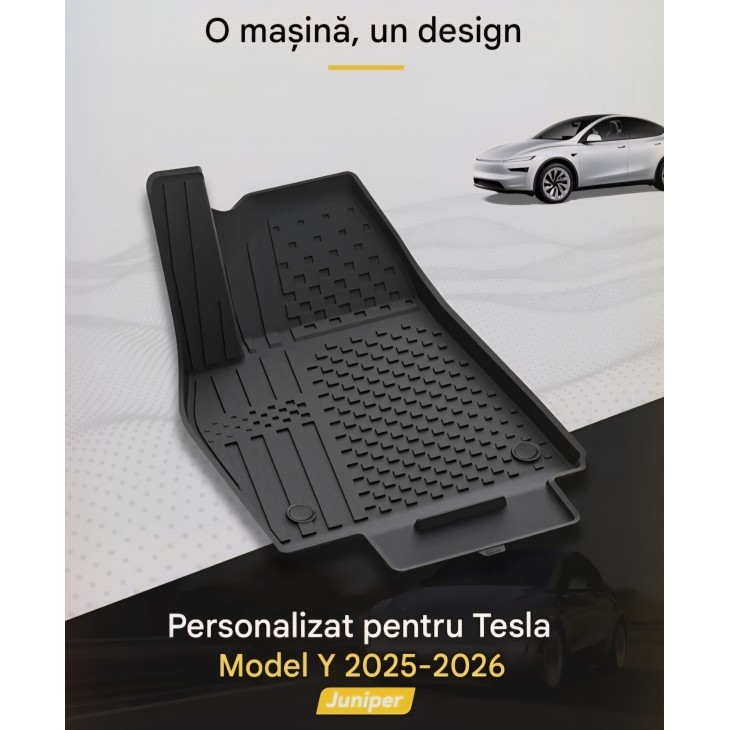 Set 4 covoroase premium pentru interior, 3W Auto Life, Tesla Model Y 2025-2026 Juniper Premium/Performance, all-weather Thorex, rezistenta marita la uzura.
