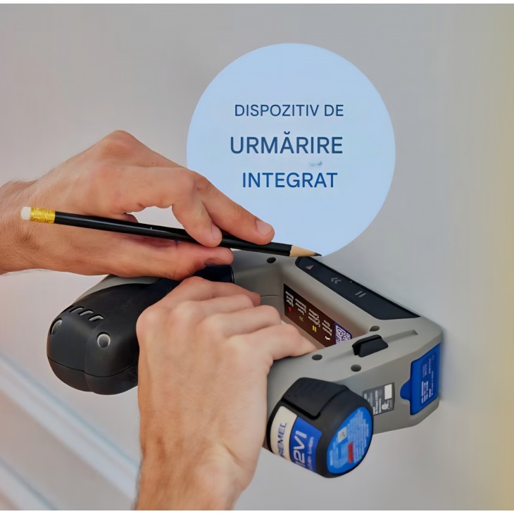 Masina de gaurit si insurubat fara fir, Dremel Blueprint, baterie 12V, laser liniar, burghiu si set biti