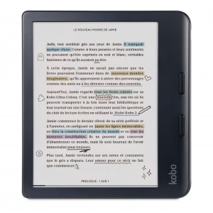  eBook Reader Kobo Libra Colour, display Ink Kaleido 7 inch color, Anti-Glare, Dark Mode, Audiobooks, Waterproof, Negru