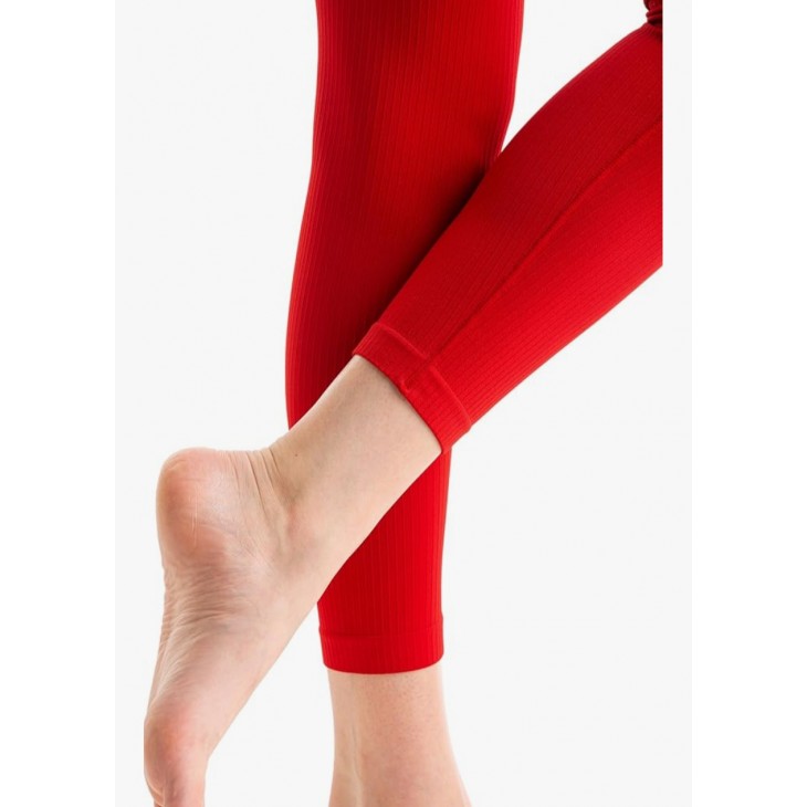 Colanti Sport Dama Gi&Gi Sports, talie Inalta, material Ribbed Elastic, Fitness, Yoga, Sala, anti-miros, respirabili, ultra-usori, marimea L (42), inaltime 170-175 cm, talie 76-82 cm, copase 100-106 cm, rosu