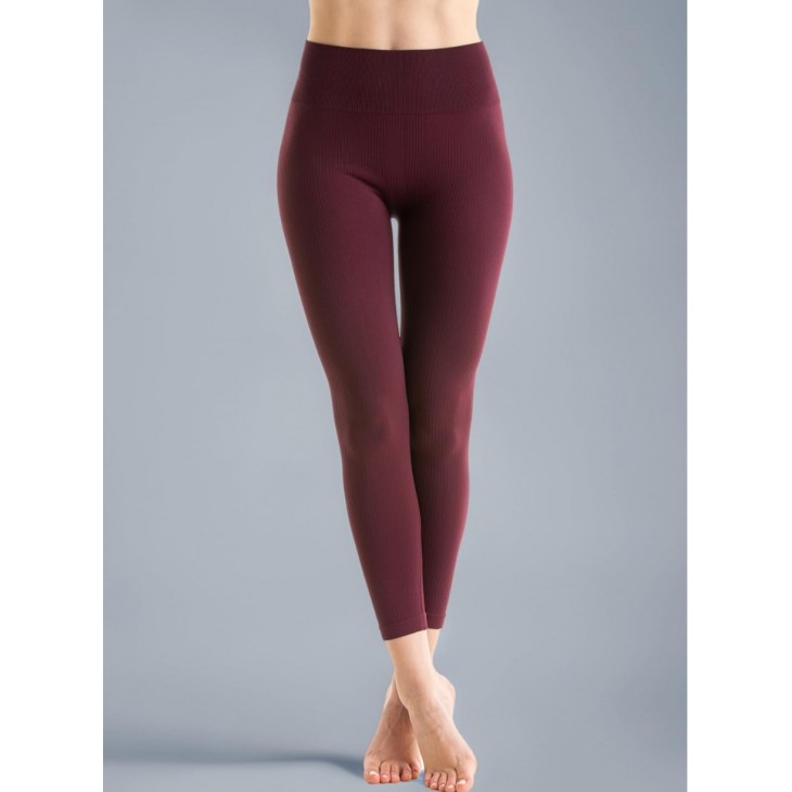 Colanti Sport Dama Gi&Gi Sports, talie Inalta, material Ribbed Elastic, Fitness, Yoga, Sala, anti-miros, respirabili, ultra-usori, marimea L (42), inaltime 170-175 cm, talie 76-82 cm, copase 100-106 cm, bordo