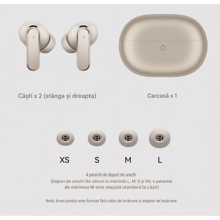 Casti HUAWEI FreeBuds Pro 5, True Wireless Bluetooth, In-Ear, Microfon AI, Active Noise Cancelling, Apeluri Clare, Rezistenta IP57, Autonomie pana la 38h, Carcasa incarcare wireless, Auriu
