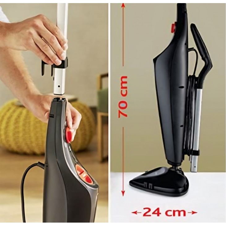 Aparat de curatat cu abur, VILEDA Steam Plus, 3 moduri operare, timp incalzire 15sec, capacitate 0.4L, Negru