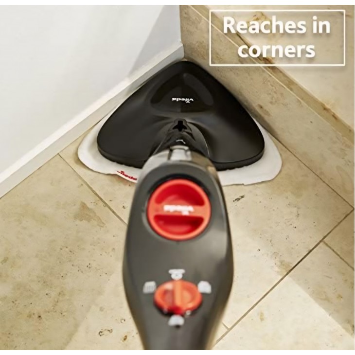 Aparat de curatat cu abur, VILEDA Steam Plus, 3 moduri operare, timp incalzire 15sec, capacitate 0.4L, Negru