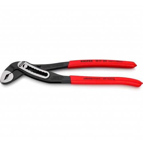 Cleste tip pompa apa profesional, Knipex Alligator 88 01 250, 250 mm, prindere autoblocanta, finisaj atramentizat negru, manere antiderapante, otel calit, original Germania