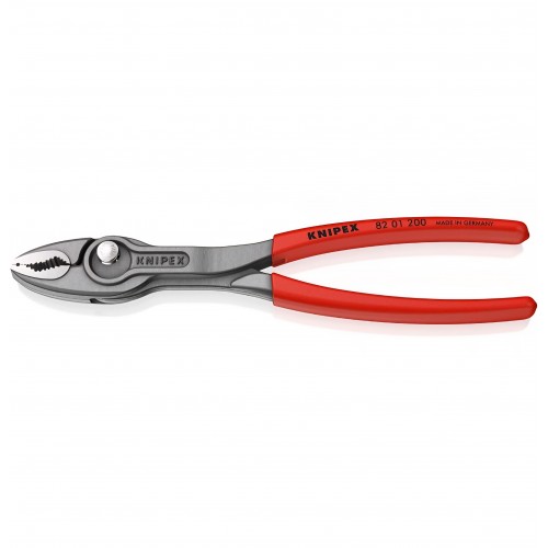 Cleste profesional prindere frontala si laterala, Knipex TwinGrip 82 01 200, 200 mm, prindere pe suruburi uzate, dinti intariti, manere antiderapante, otel calit, original Germania