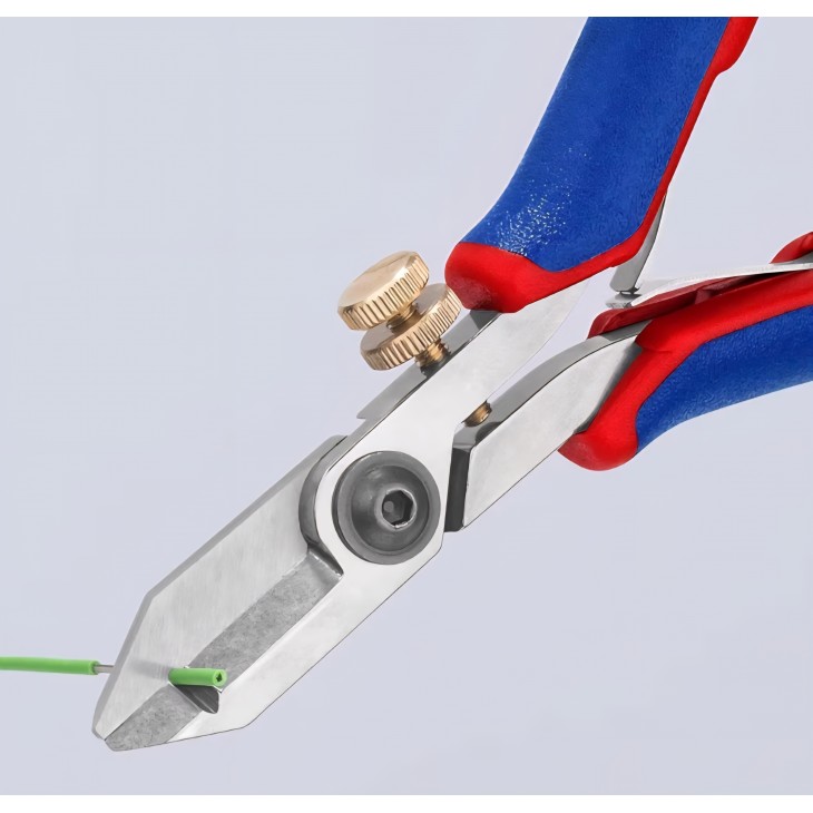 Foarfeca profesionala pentru dezizolat cabluri electronice, Knipex 11 82 130, 140 mm, taiere precisa fire fine, manere multicomponent, otel calit de precizie, original Germania