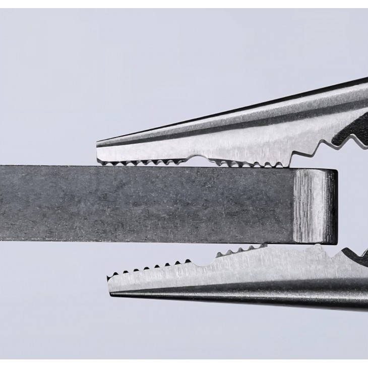 Cleste combinat varf ascutit, KNIPEX 08 21 145, 145 mm, finisaj negru atramentizat, manere acoperite plastic, pentru lucrari de precizie