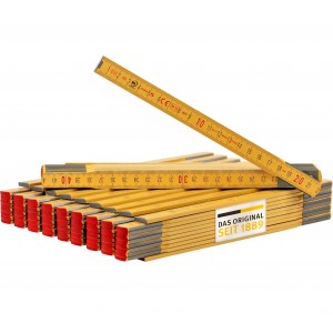 Set 5 rule pliabile 2 m STABILA Tip 607, galben, scala metrica, din lemn certificat PEFC, rezistente si precise