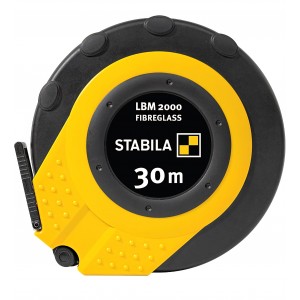 Ruleta fibra de sticla 30 m STABILA LBM 2000, protectie anti-indoire, carcasa rezistenta, carlig universal, precizie MID