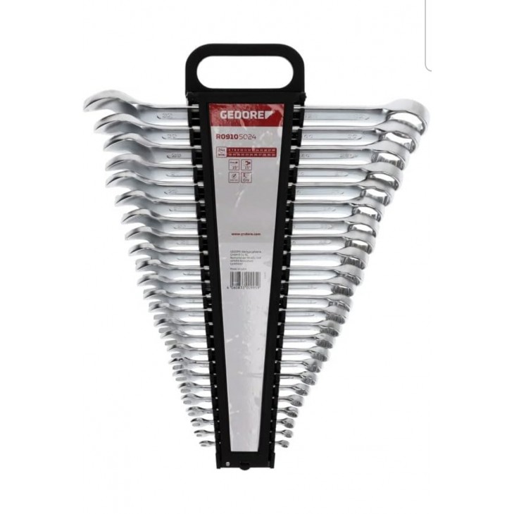 Set chei combinate GEDORE red, gama 6–32 mm, finisaj crom satinat, otel crom-vanadiu, trusa profesionala pentru mecanica si intretinere