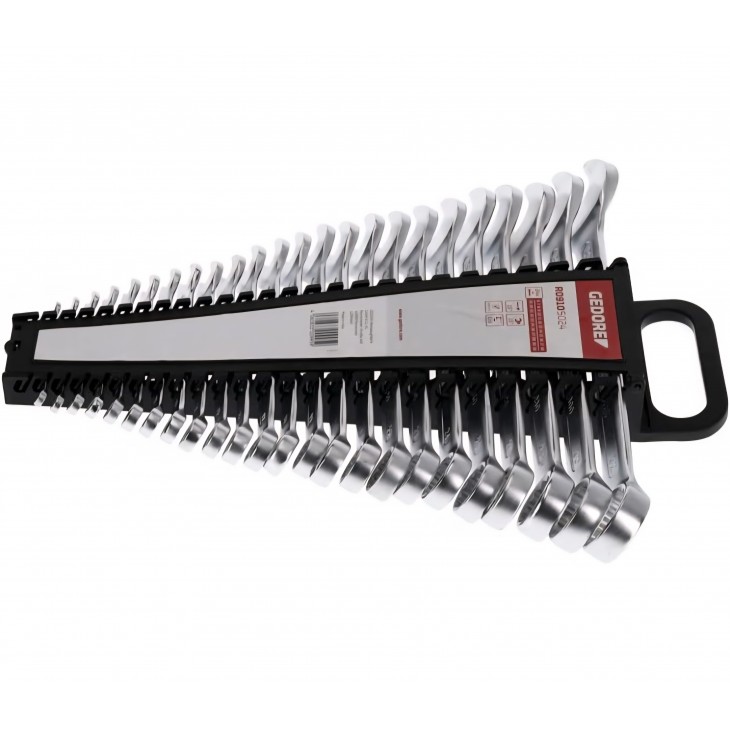 Set chei combinate GEDORE red, gama 6–32 mm, finisaj crom satinat, otel crom-vanadiu, trusa profesionala pentru mecanica si intretinere