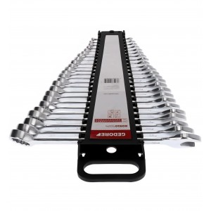 Set chei combinate GEDORE red, gama 6–32 mm, finisaj crom satinat, otel crom-vanadiu, trusa profesionala pentru mecanica si intretinere