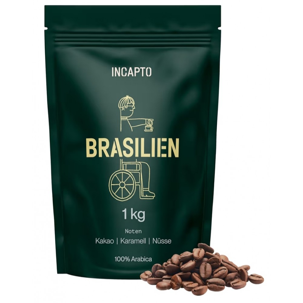 Cafea boabe Incapto Specialty Coffee 1 kg, Single Origin Brazil Minas Gerais, 100% Arabica pentru espresso, scor 84 puncte SCA, prajire traditionala
