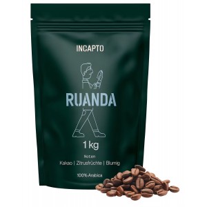 Cafea boabe Incapto Specialty Coffee 1 kg, Single Origin Rwanda Rubavu Nyamyumba, 100% Arabica pentru espresso, scor 86 puncte SCA, prajire traditionala