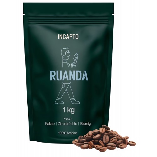 Cafea boabe Incapto Specialty Coffee 1 kg, Single Origin Rwanda Rubavu Nyamyumba, 100% Arabica pentru espresso, scor 86 puncte SCA, prajire traditionala