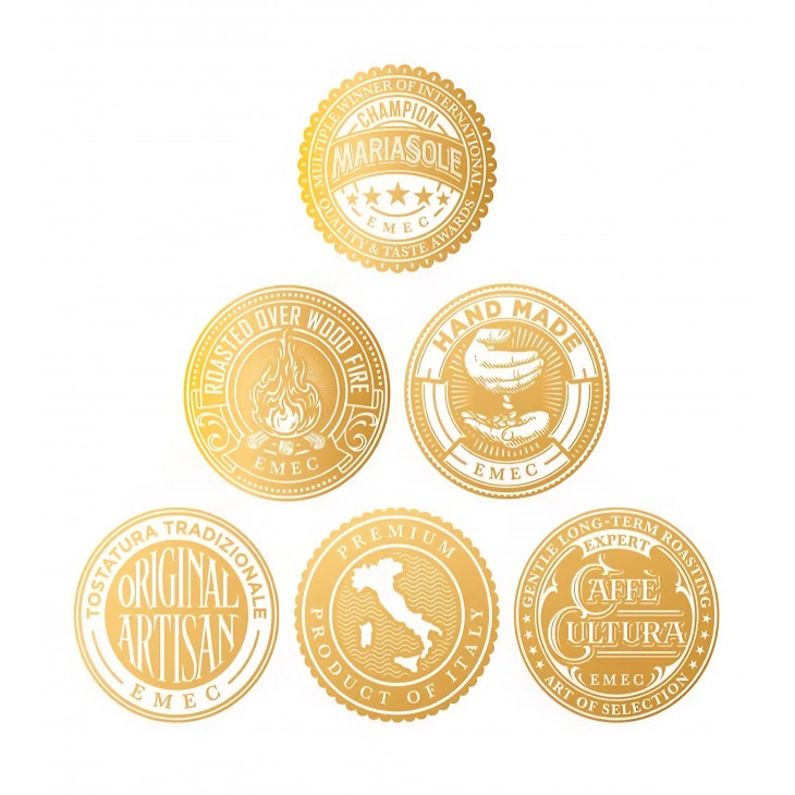 Cafea boabe Mariasole Caffè Espresso 500 g, cutie metalica premium, prajire traditionala pe foc de lemne in Sicilia, pentru espressoare automate si portafiltru