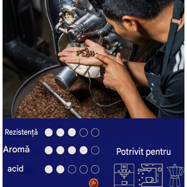 Cafea boabe MilleSoli Caffè Espresso 1 kg, prajire tripla traditionala, crema perfecta, aciditate redusa, pentru espressoare automate si portafiltru