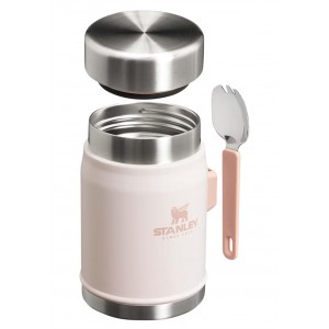 Recipient termic alimente Stanley Classic Legendary, 400 ml, inox, menține cald/rece până la 7 ore, cu spork inclus, capac etanș, BPA Free, compatibil mașină de spălat vase, Roz 