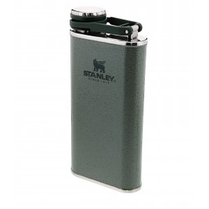 Ploscă inox Stanley Classic Wide Mouth, 236 ml / 8 oz, deschidere largă, capac anti-pierdere, BPA Free, finisaj Hammertone Green