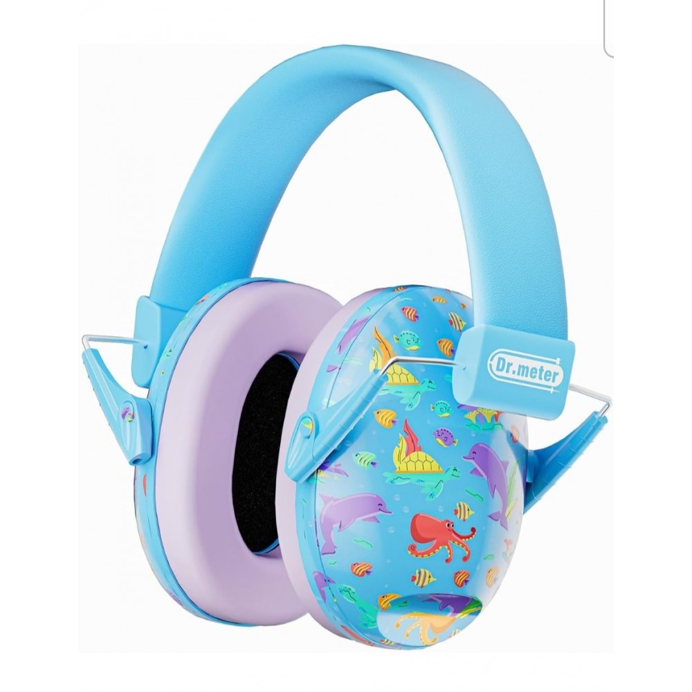 Casti antifonice copii Dr.meter, protectie auditiva pasiva SNR 27dB, design ergonomic, pentru scoala, somn, invatare, autism, instrumente muzicale, Blue Ocean, termen livrare 7-8 zile