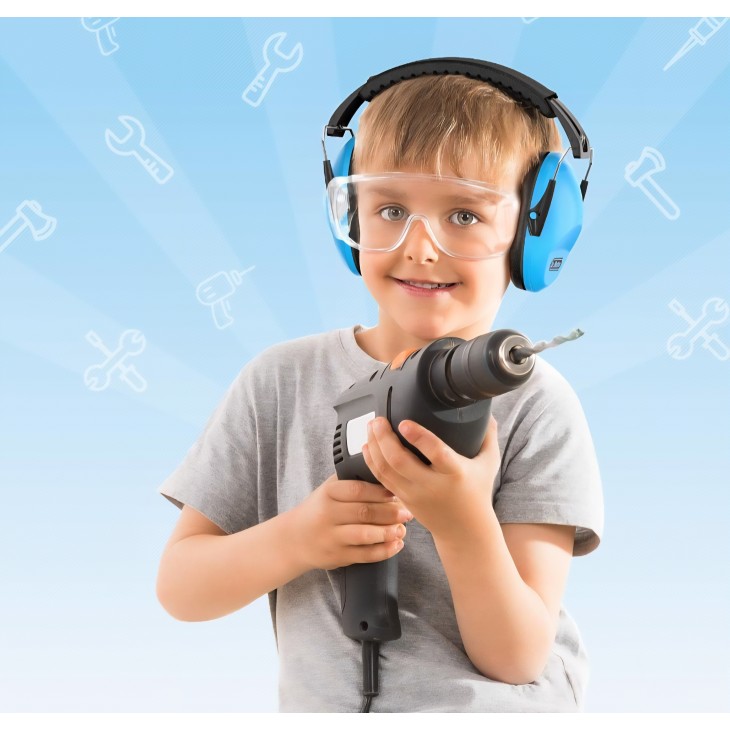 Casti antifonice copii Dr.meter, protectie auditiva pasiva SNR 27dB, design ergonomic, pentru scoala, somn, invatare, autism, instrumente muzicale, Blue, termen livrare 7-8 zile