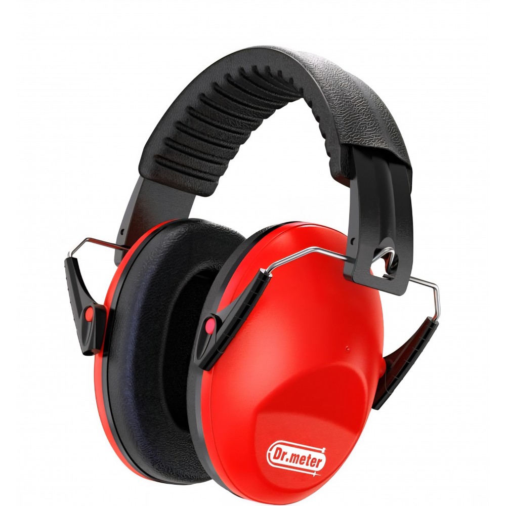 Casti antifonice copii Dr.meter, protectie auditiva pasiva SNR 27dB, design ergonomic, pentru scoala, somn, invatare, autism, instrumente muzicale, Rosu, termen livrare 7-8 zile