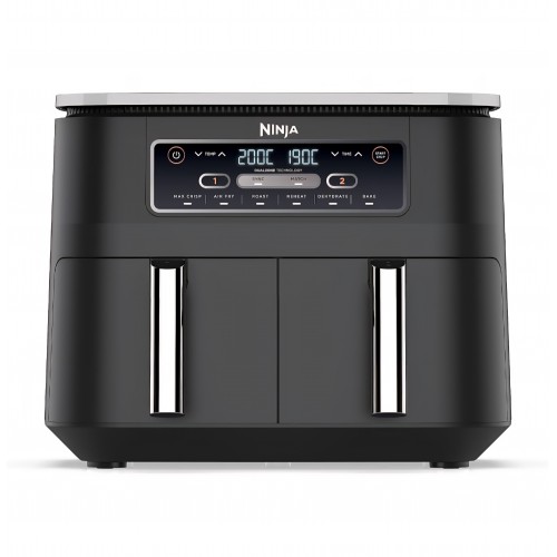 Friteuză cu aer cald Ninja AF300EU Dual Zone, 2470W, Capacitate 7.6L, 2 Compartimente Independente, 6 Funcții de Gătire, Economie Energie până la 65%, Negru/Gri, termen livrare 7-8 zile