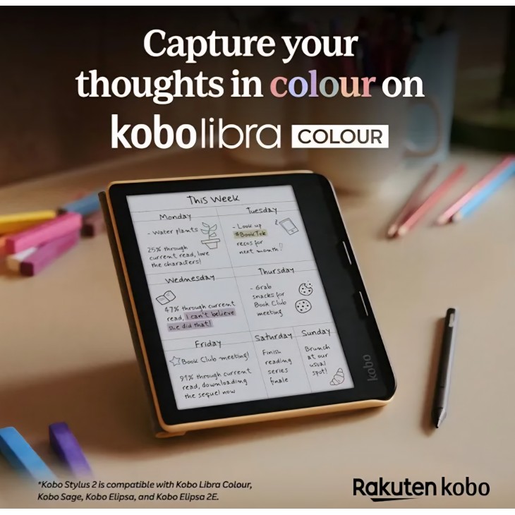  Pen digital, Stylus Kobo Stylus 2, comparibil eReader Kobo, scriere precisa, desen si notite rapide