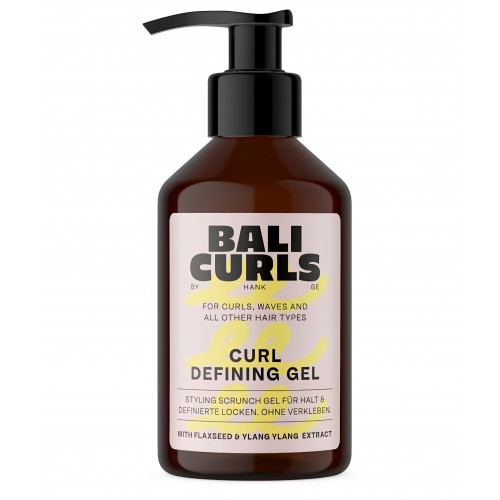 Gel pentru definirea buclelor Bali Curls 150 ml, cu extract de seminte de in si ylang ylang, gel vegan pentru bucle netede si definite, ingrijire pentru par cret natural