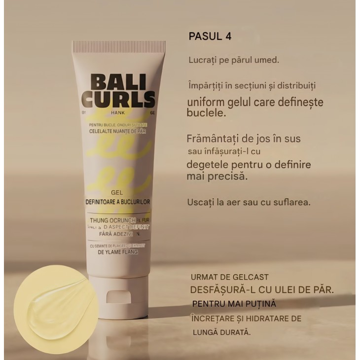 Set travel par cret Bali Curls Curl Travel Kit, 5 produse mini pentru bucle definite si sanatoase, sampon, balsam, crema pentru bucle, gel de definire si spuma, ideal pentru calatorii si sala
