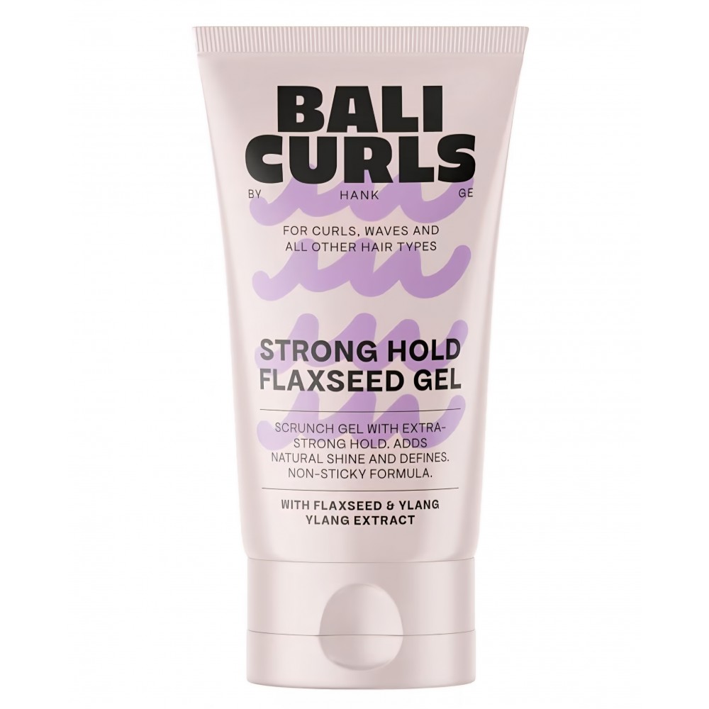 Gel cu fixare puternica Bali Curls Strong Hold Flaxseed Gel 150 ml, gel extra strong cu seminte de in pentru bucle definite, fixare de lunga durata si stralucire naturala, potrivit pentru metoda Curly Girl 