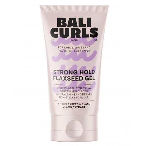 Gel cu fixare puternica Bali Curls Strong Hold Flaxseed Gel 150 ml, gel extra strong cu seminte de in pentru bucle definite, fixare de lunga durata si stralucire naturala, potrivit pentru metoda Curly Girl 