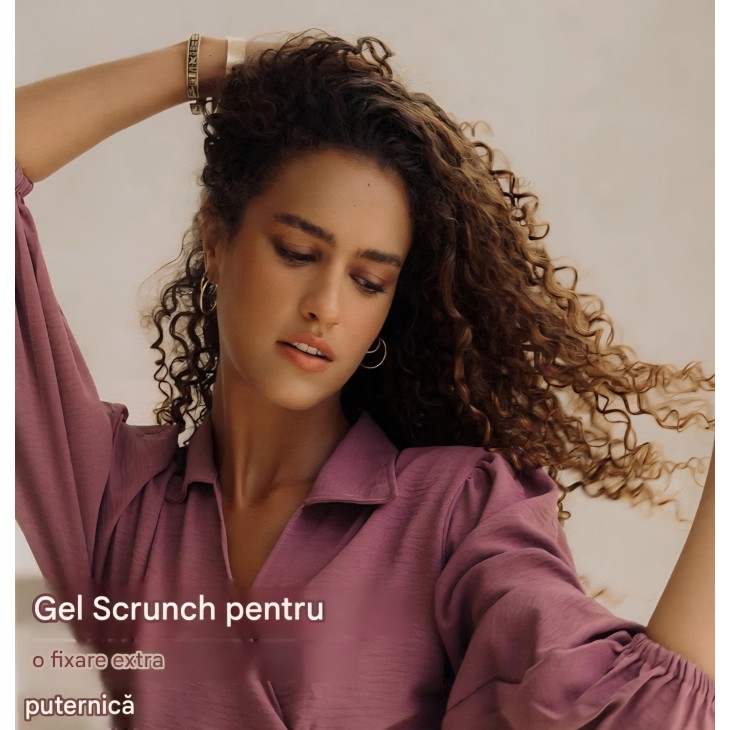 Gel cu fixare puternica Bali Curls Strong Hold Flaxseed Gel 150 ml, gel extra strong cu seminte de in pentru bucle definite, fixare de lunga durata si stralucire naturala, potrivit pentru metoda Curly Girl 