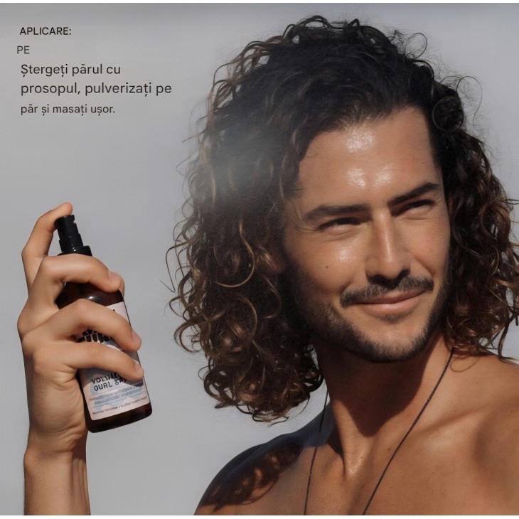 Spray vegan pentru volum, Bali Curls, Volumising Curl Spray 150 ml, cu proteina din orez si ylang-ylang, compatibil Curly Method, pentru bucle naturale 