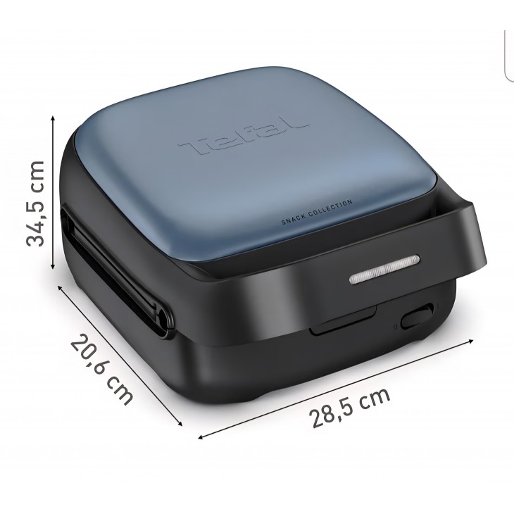 Aparat pentru sandvisuri si waffle Tefal Snack Collection SW8674F0, 700W, 2 seturi placi detasabile incluse, invelis antiaderent, economisire spatiu, carti de retete incluse, livrare 7-8 zile, negru/albastru