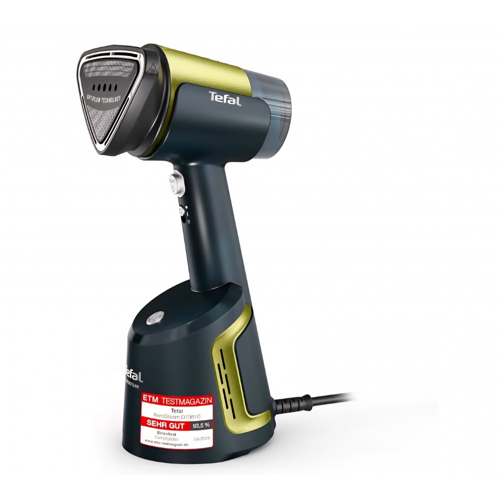 Aparat vertical de călcat cu abur Tefal Aero Steam, 1400W, talpă ceramică, debit abur 20 g/min, 3 moduri, funcție Turbo Suction, rezervor detașabil 100 ml, rezultate rapide fără cute, pentru haine și textile, albastru/verde