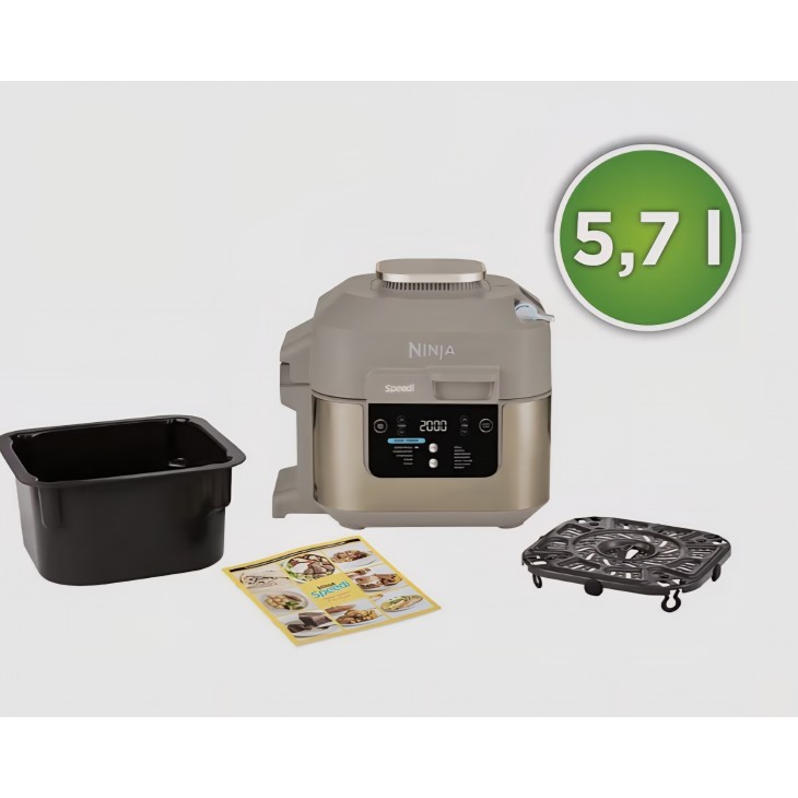 Multicooker Ninja Speedi ON500EUSTGD, 12 programe, 5.7L, Air Fryer, Slow Cooker, Grill, Coacere, Rapid Cooking System, 1760W, Stone Gold, termen livrare 7-8 zile