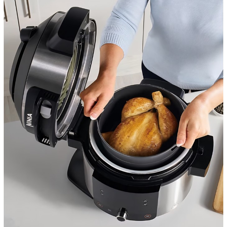 Multicooker Ninja Foodi SmartLid OL550EU, 11 programe, 6L, Oală sub presiune, Air Fryer, Slow Cooker, Grill, Coacere, Funcție Combi-Steam, 1460W, Inox, termen livrare 7-8 zile