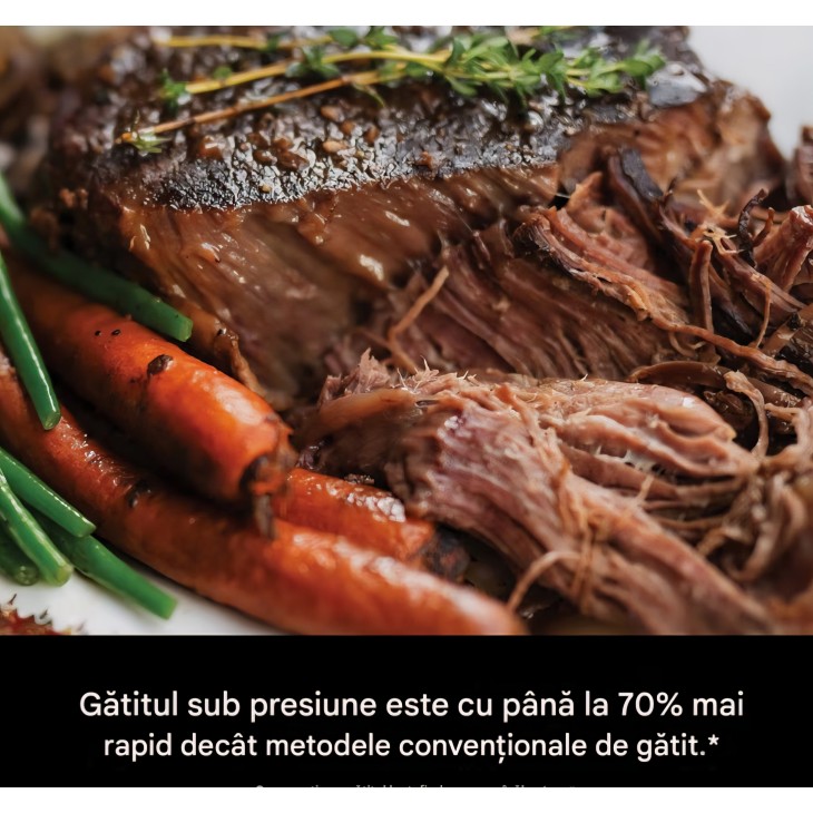 Multicooker Ninja Foodi SmartLid OL550EU, 11 programe, 6L, Oală sub presiune, Air Fryer, Slow Cooker, Grill, Coacere, Funcție Combi-Steam, 1460W, Inox, termen livrare 7-8 zile