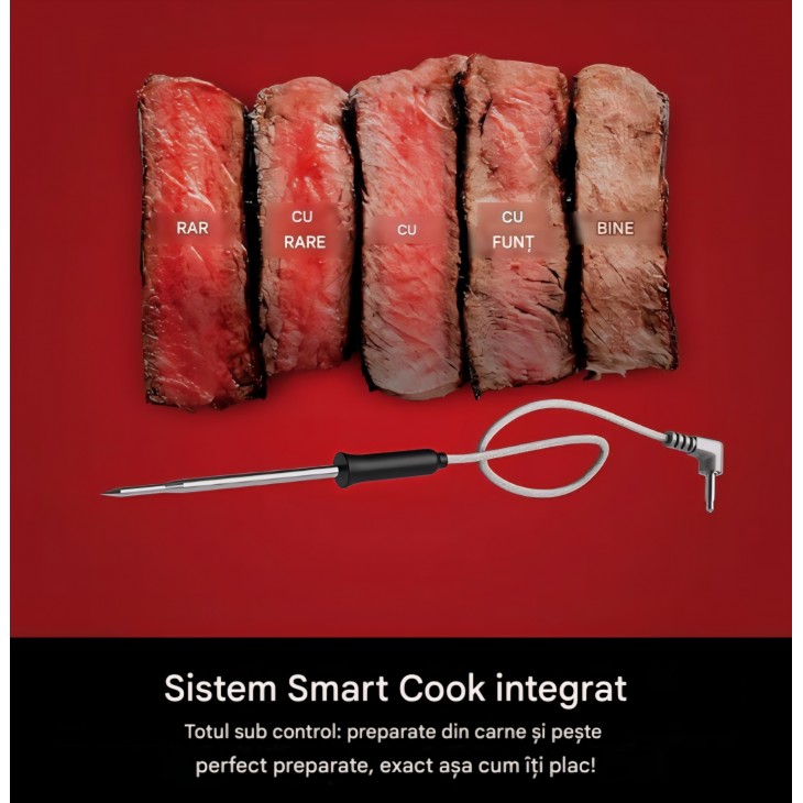 Multicooker Ninja Foodi MAX SmartLid OL750EU, 14 programe, 7.5L, Oală sub presiune, Air Fryer, Grill, Coacere, Termometru digital, Smart Cook System, 1760W, Inox, termen livrare 7-8 zile