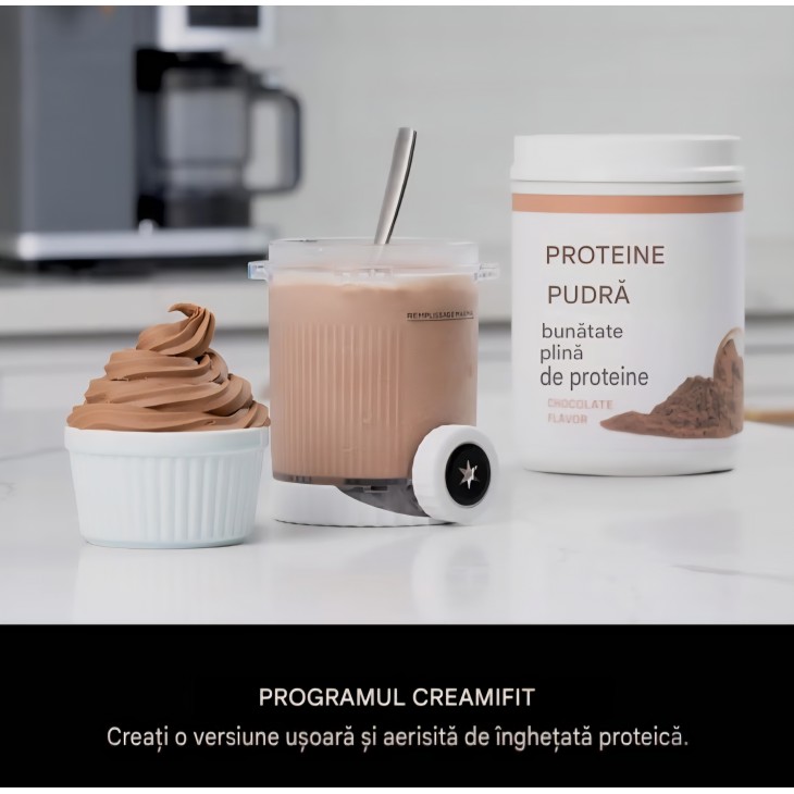 Aparat de înghețată Ninja CREAMi Scoop & Swirl NC701EU, 2 recipiente incluse, 13 funcții, pentru înghețată, soft ice cream, gelato, sorbet, milkshake și altele, funcție Mix-In, argintiu platinum, termen livrare 7-8 zile