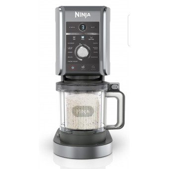 Aparat pentru înghețată și băuturi reci Ninja CREAMi Deluxe NC502EU, 2 recipiente incluse, 10 funcții, pentru înghețată, gelato, sorbet, iaurt înghețat, milkshake, slush și altele, opțiune 2 în 1 pentru arome, argintiu, termen livrare 7-8 zile