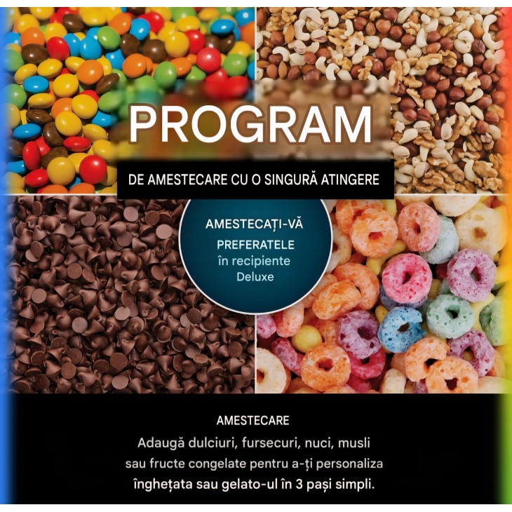 Aparat pentru înghețată și băuturi reci Ninja CREAMi Deluxe NC502EU, 2 recipiente incluse, 10 funcții, pentru înghețată, gelato, sorbet, iaurt înghețat, milkshake, slush și altele, opțiune 2 în 1 pentru arome, argintiu, termen livrare 7-8 zile