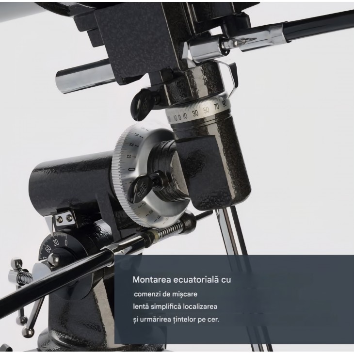 Telescop astronomic Celestron PowerSeeker 127EQ, reflector Newtonian 127 mm, montură ecuatorială germană EQ, trepied din aluminiu, lentilă Barlow 3x, accesorii incluse, negru