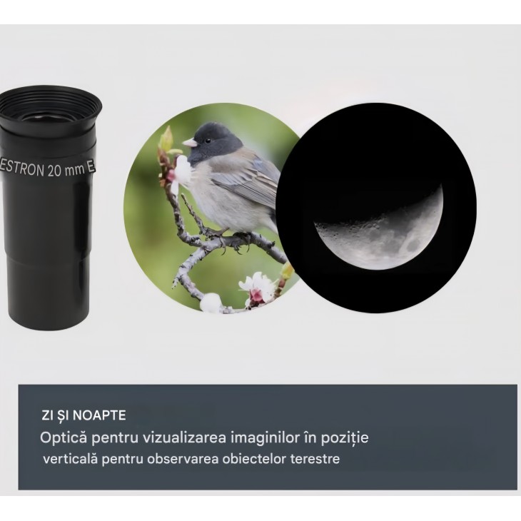 Telescop astronomic Celestron PowerSeeker 127EQ, reflector Newtonian 127 mm, montură ecuatorială germană EQ, trepied din aluminiu, lentilă Barlow 3x, accesorii incluse, negru